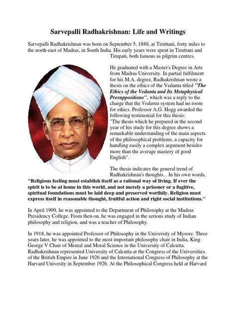 Sarvepalli Radhakrishnan | PDF | Religion And Belief | Science