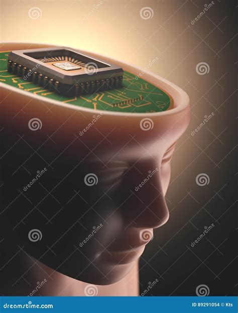 Artificial Intelligence Brain Microchip Stock Illustration ...