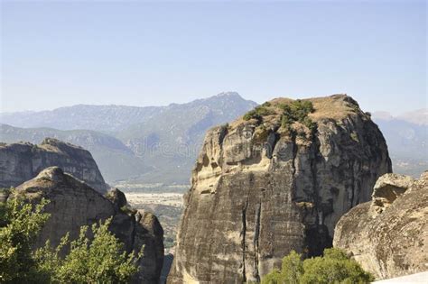 Meteora Mountain Landscape from Kalambaka in Greece Stock Photo - Image of formation, famous ...