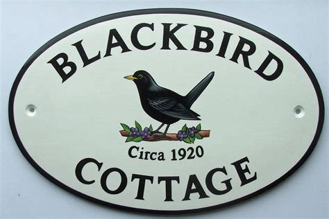 Large Oval House Sign hand painted with Blackbirds. See more or our ...