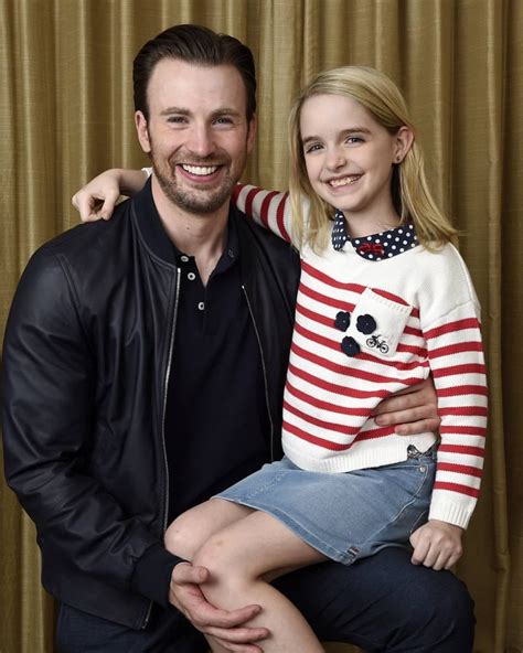 Chris Evans and McKenna Grace photographed by Chris Pizzello during Gifted press conference ...