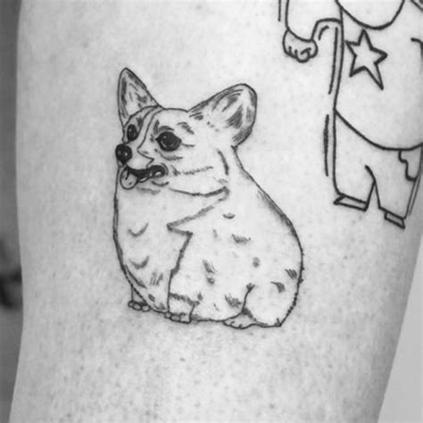 20 Corgi Outline Tattoos for Minimalists | Inku Paw