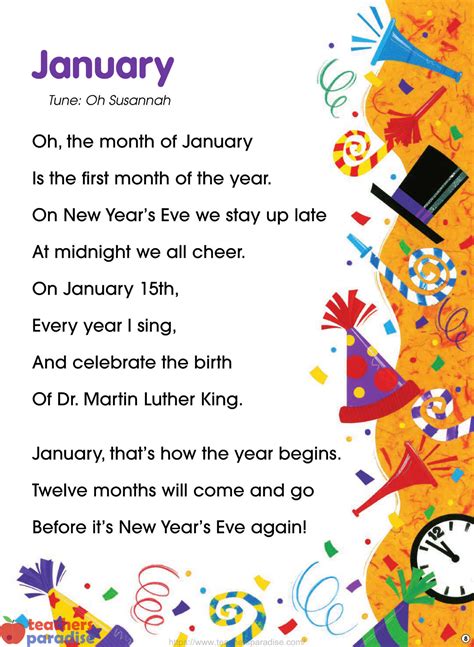 January song to the tune of Oh Susannah - Calendar Time Sing-Along Flip Chart & CD - SC ...