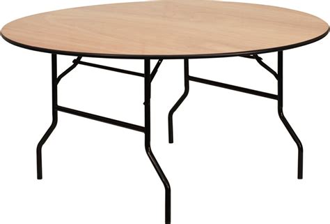 60'' Round Wood Folding Banquet Table with Unfinished Top from Renegade | Coleman Furniture