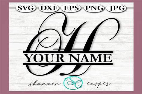 Split Monogram Swirl Letter H Gráfico por Shannon Casper · Creative Fabrica