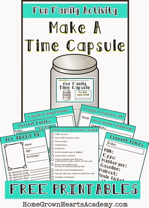 FREE Make a Time Capsule Printables | Free Homeschool Deals