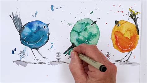 Watercolor Painting Birds