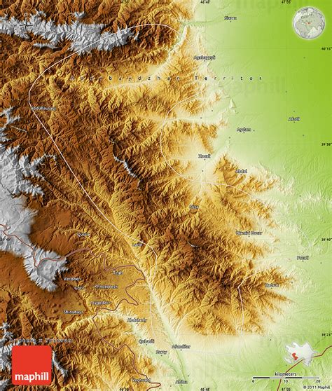 Physical Map of Nagorno-Karabakh