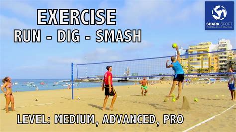 Beach Volleyball training exercise/drill, dig-smash; Voley Playa Exercicio - YouTube