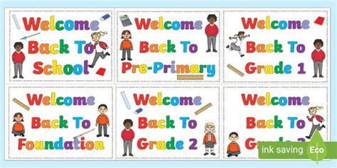 Welcome Back To School Posters | Grades 1-6 | South Africa