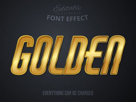 Golden text, editable font effect 695151 Vector Art at Vecteezy