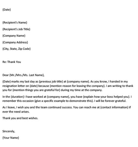 Thank-You Letter to a Boss After Your Resignation (with Template)