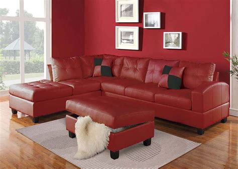 51190 Kiva Red sectional sofa | Living room red, Red sectional sofa, Sectional sofa decor