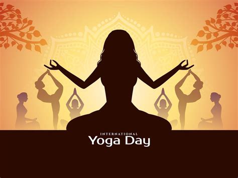 International Yoga day celebration modern decorative background ...