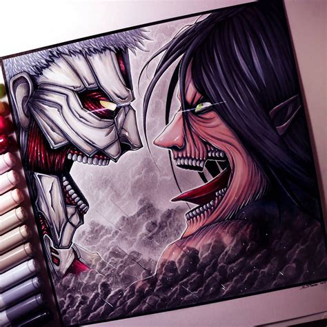 Eren Jaeger Vs. Armored Titan - Drawing by LethalChris | Anime drawings ...