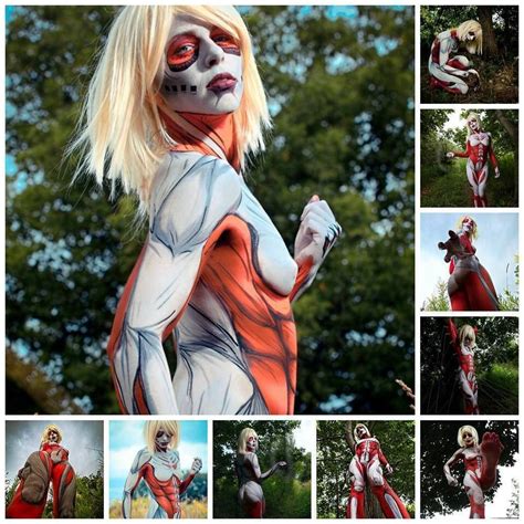 Female titan cosplay | Female titan, Human body art, Body painting