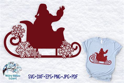 Santa Sleigh SVG |Christmas SVG Cut File (378214) | SVGs | Design Bundles