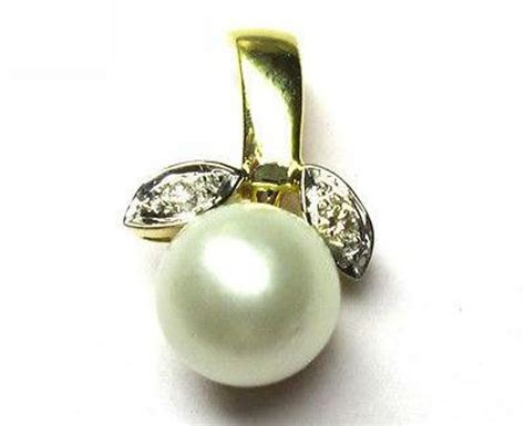 8.72MM South Sea Pearl & Diamond Pendant in 18K Solid Yellow - Etsy