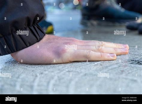 Dresden, Germany. 20th Jan, 2023. A hand of an activist of the "Last ...