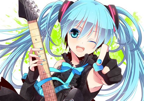 anime, Anime Girls, Guitar, Blue Hair, Vocaloid, Hatsune Miku Wallpapers HD / Desktop and Mobile ...