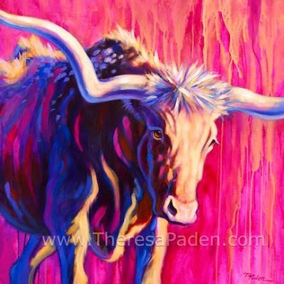 Colorful Southwestern Art: Large Original Texas Longhorn Painting in ...