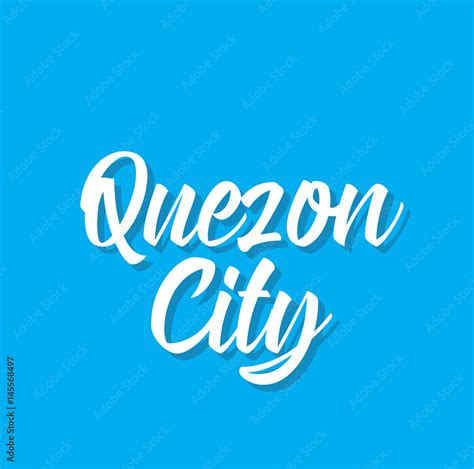 quezon city, text design. Vector calligraphy. Typography poster.text ...