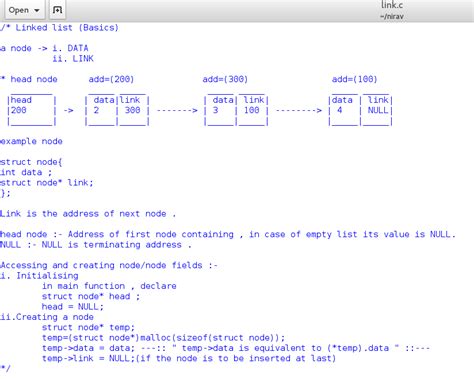 : Linked list : Implementation using C