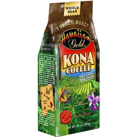 Hawaiian Gold Kona Coffee French Roast Whole Bean Coffee, 10 oz, 6 ct - Walmart.com - Walmart.com