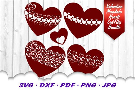 Valentine Mandala SVG DXF Cut Files Bundle