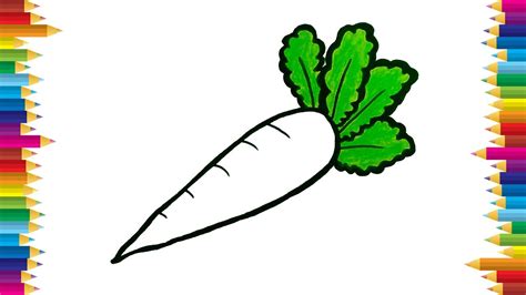 how to draw radish easy || Radish drawing step by step || - YouTube