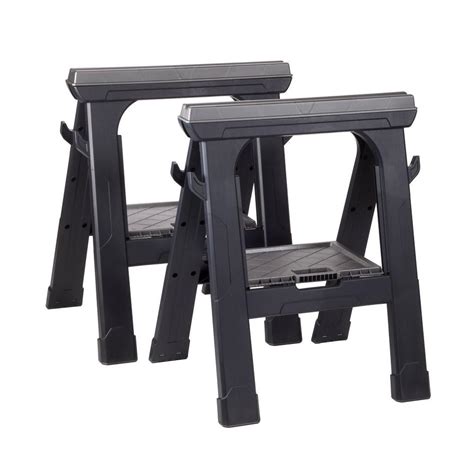 Husky Heavy Duty 27.3 in. Folding Sawhorse (2-Pack)-226862 - The Home Depot