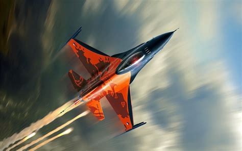 F16 Fighter HD Desktop Tapety: Widescreen: High Definition: FullsCreen