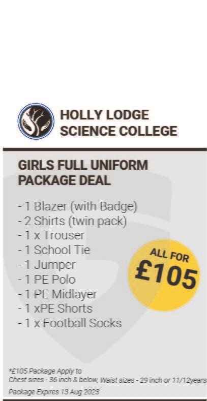 Holly Lodge Girls Full Uniform Package Deal - Gogna Schoolwear and Sports