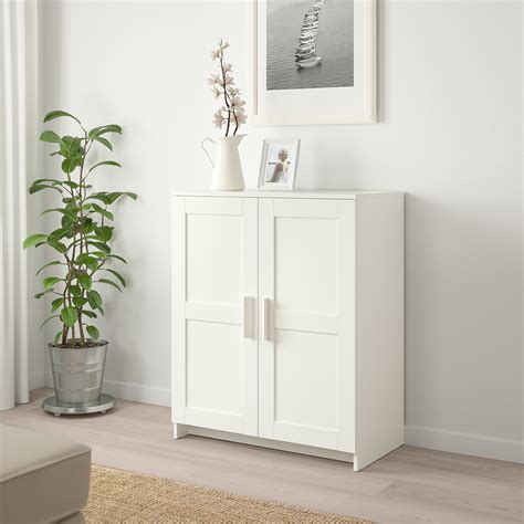 BRIMNES Cabinet with doors, white, 30 3/4x37 3/8" - IKEA | Small storage cabinet, Ikea storage ...