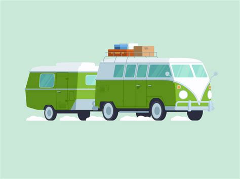 Vintage VW Camper Van by Dzmitry Tsydzik on Dribbble