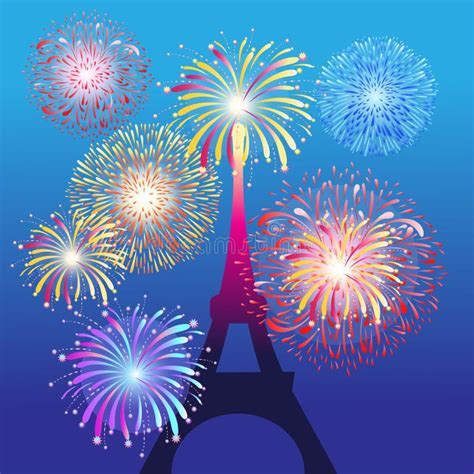 Eiffel Tower Fireworks Stock Illustrations – 444 Eiffel Tower Fireworks ...