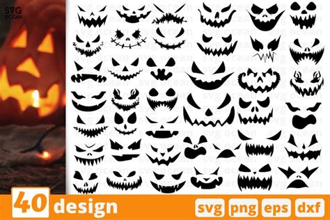 40 SCARY PUMPKINS FACES SVG BUNDLE | Halloween cricut | Fall (908346 ...