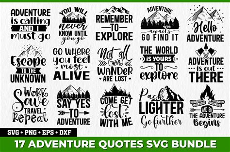 Adventure Quotes Svg Bundle Graphic by Craftygenius · Creative Fabrica