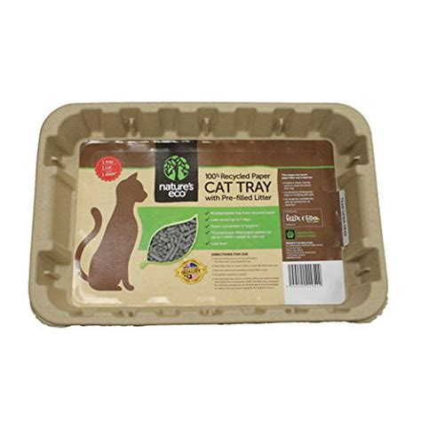 Disposable Cat Litter Boxes, Pre-Filled with 100% Recycled Paper Litter Pellets- 5 Pack of Trays ...