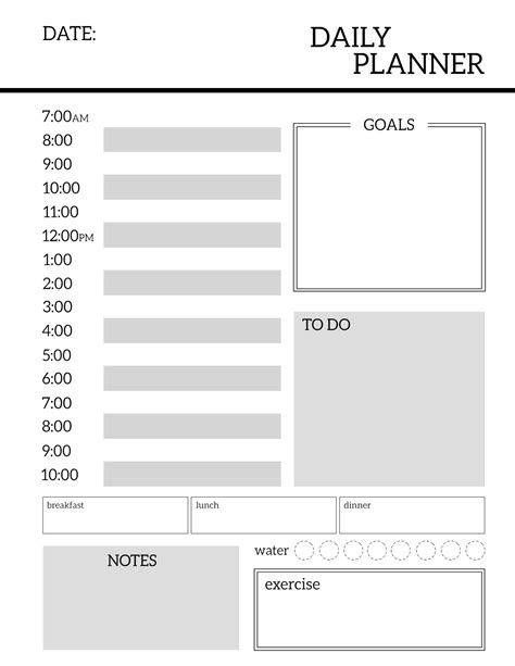 Daily Planner Printable Template Sheets - Paper Trail Design