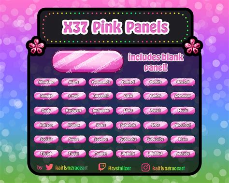 X37 Simple Pink Sparkly Twitch Panels / Cute / Kawaii - Etsy