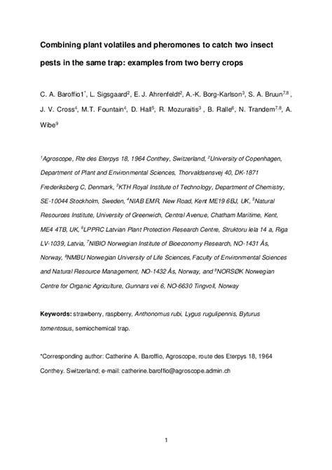 (PDF) Combining plant volatiles and pheromones to catch two insect ...