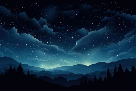 Night sky landscape outdoors nature. | Free Photo Illustration - rawpixel