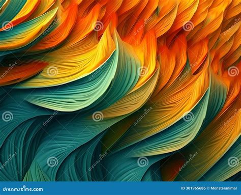 Rainbow Colors Wavy Multilayered Texture Abstract Design Expressive Art Background Stock ...