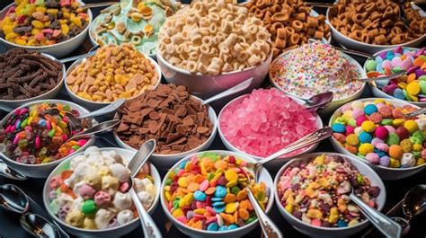 Amplia selección de toppings para helados ia generativa | Foto Premium