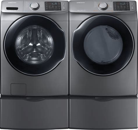 Samsung Platinum Front-Load Washer Electric Dryer Set With Steam And Smart Care ...