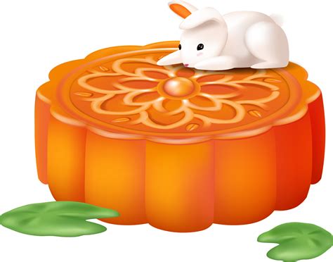 mooncakes top and side view clipart illustration with chinese text happy mid autumn festival ...