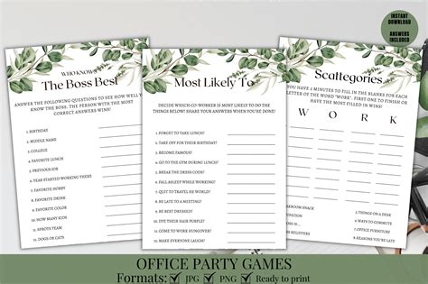 Printable Office Party Games Graphic by kkdigitalprints · Creative Fabrica