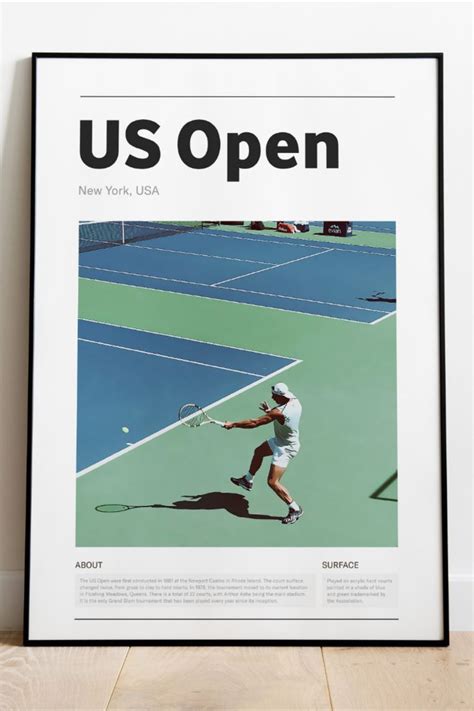 US OPEN Grand Slam Poster Art | Minimal Tennis Poster Art | Mid-Century ...