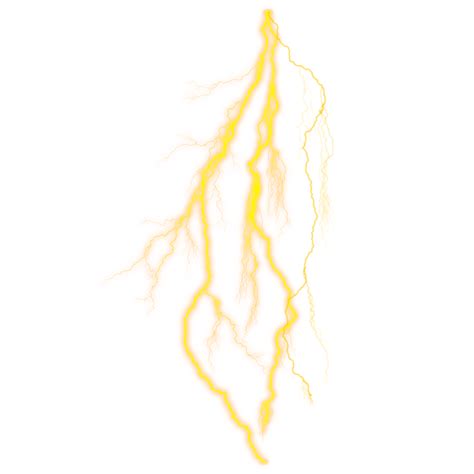 A glowing yellow lightning bolt isolated on transparent background 26796724 PNG